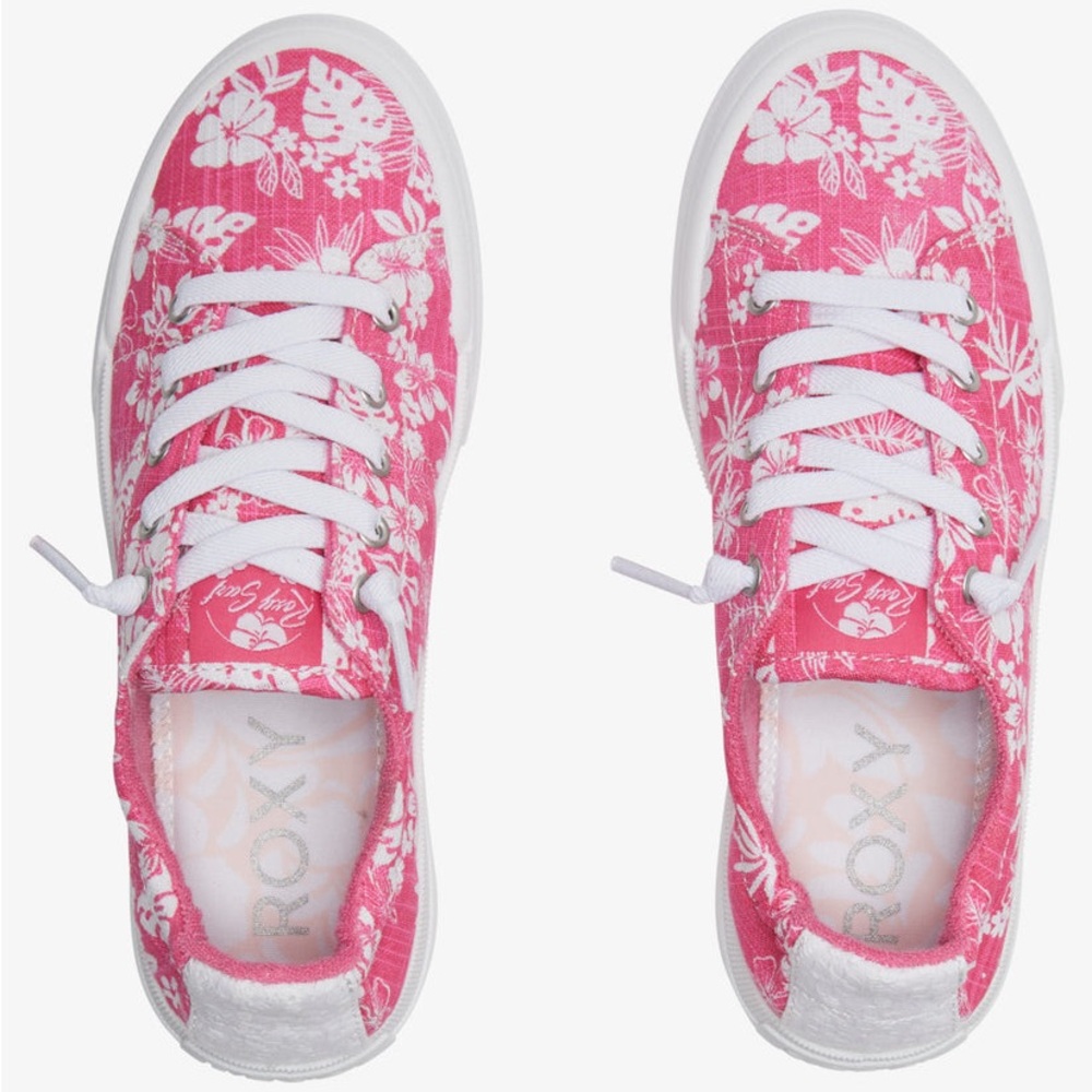 Roxie Ray Crazy Pink Flower Pull On Sneakers. Size: 7.5.